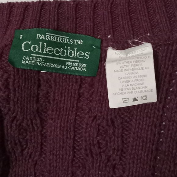Parkhurst Collectibles cardigan burgundy long modern knitting like design XL - Picture 2 of 6